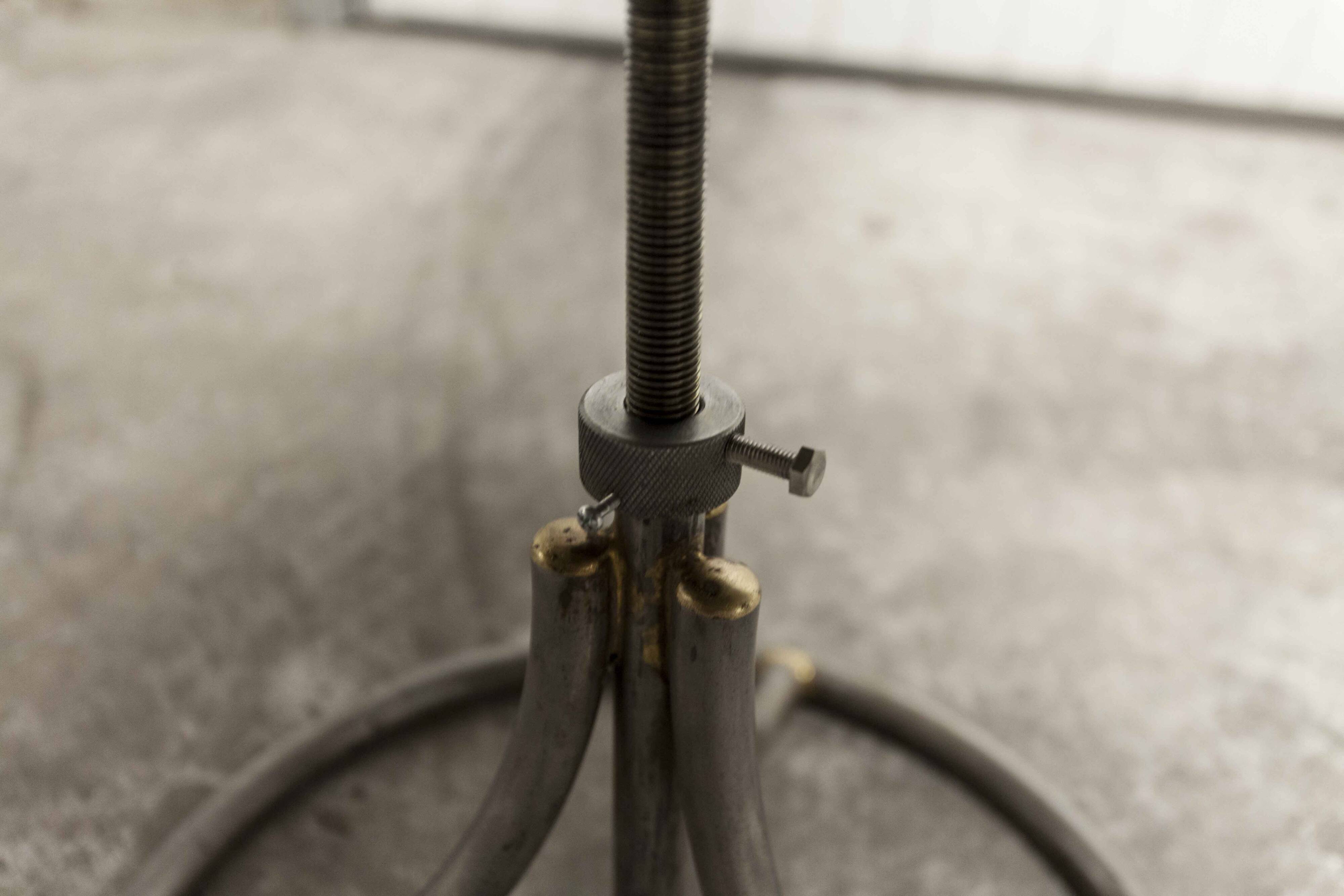 Pair of French Army telegraph operator's swivel chairs, new leather