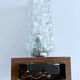 Pair Vintage Danish Bubble Blass Wood sconces
