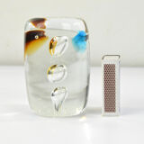 1980s glass paperweight Sklo Union Rosice, Czechoslovakia