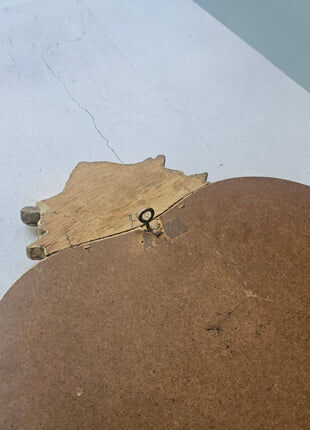 Vintage gold mirror with a Louis XV pediment - 1960s-70s - Height 54 cm