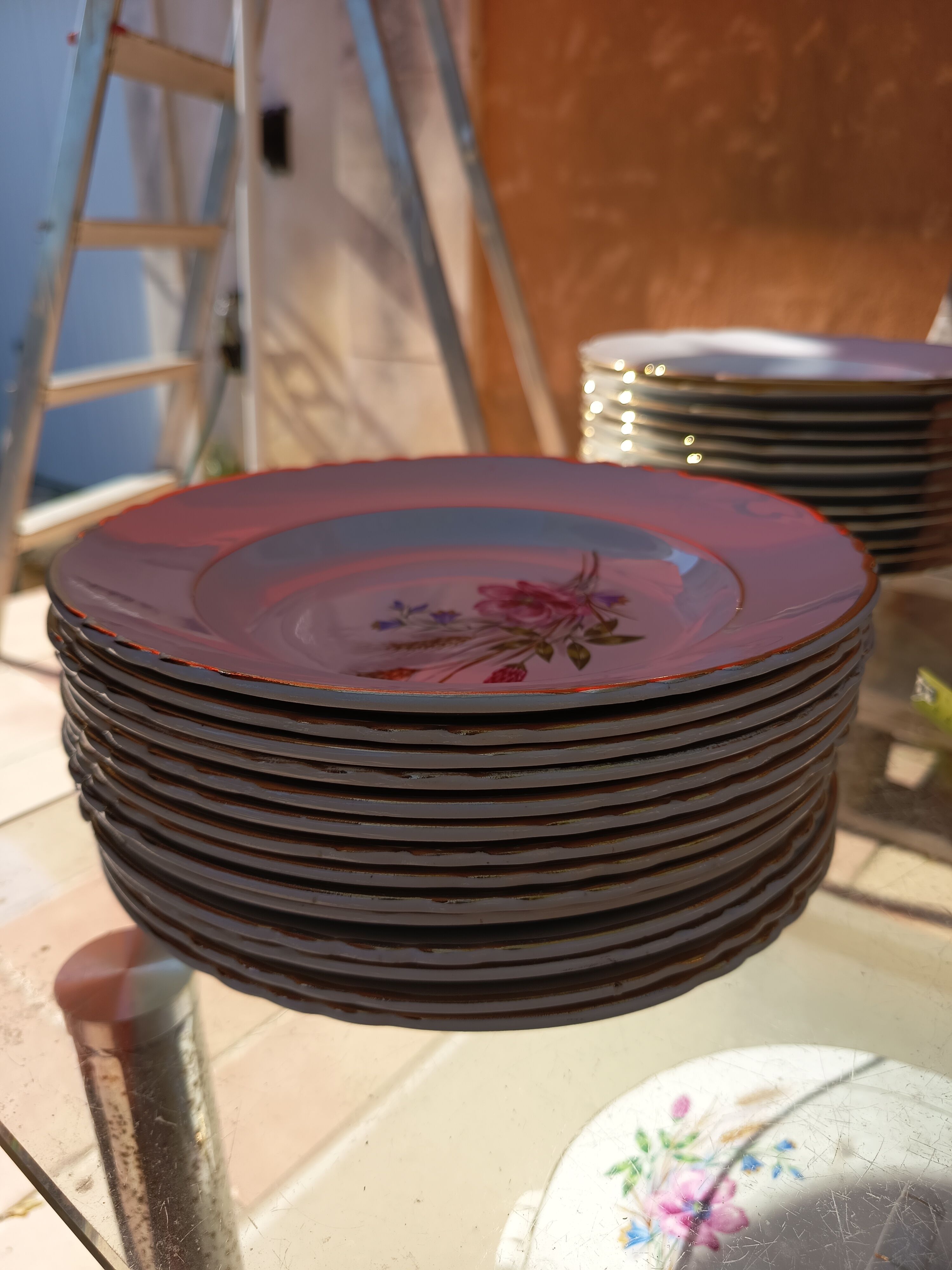 Lot de 14 assiettes creuses champêtre