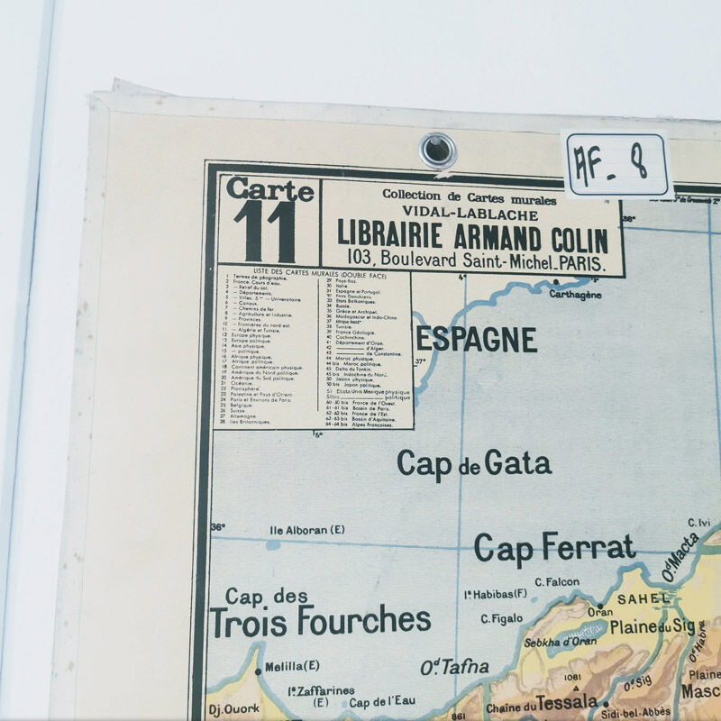 Vidal Lablache school map No.11 Algeria and Tunisia