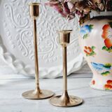 Duo of brass candlesticks