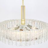 1 of 2 Stunning Murano Glass Tubes Ceiling Light by Doria, Germany, 1960s
