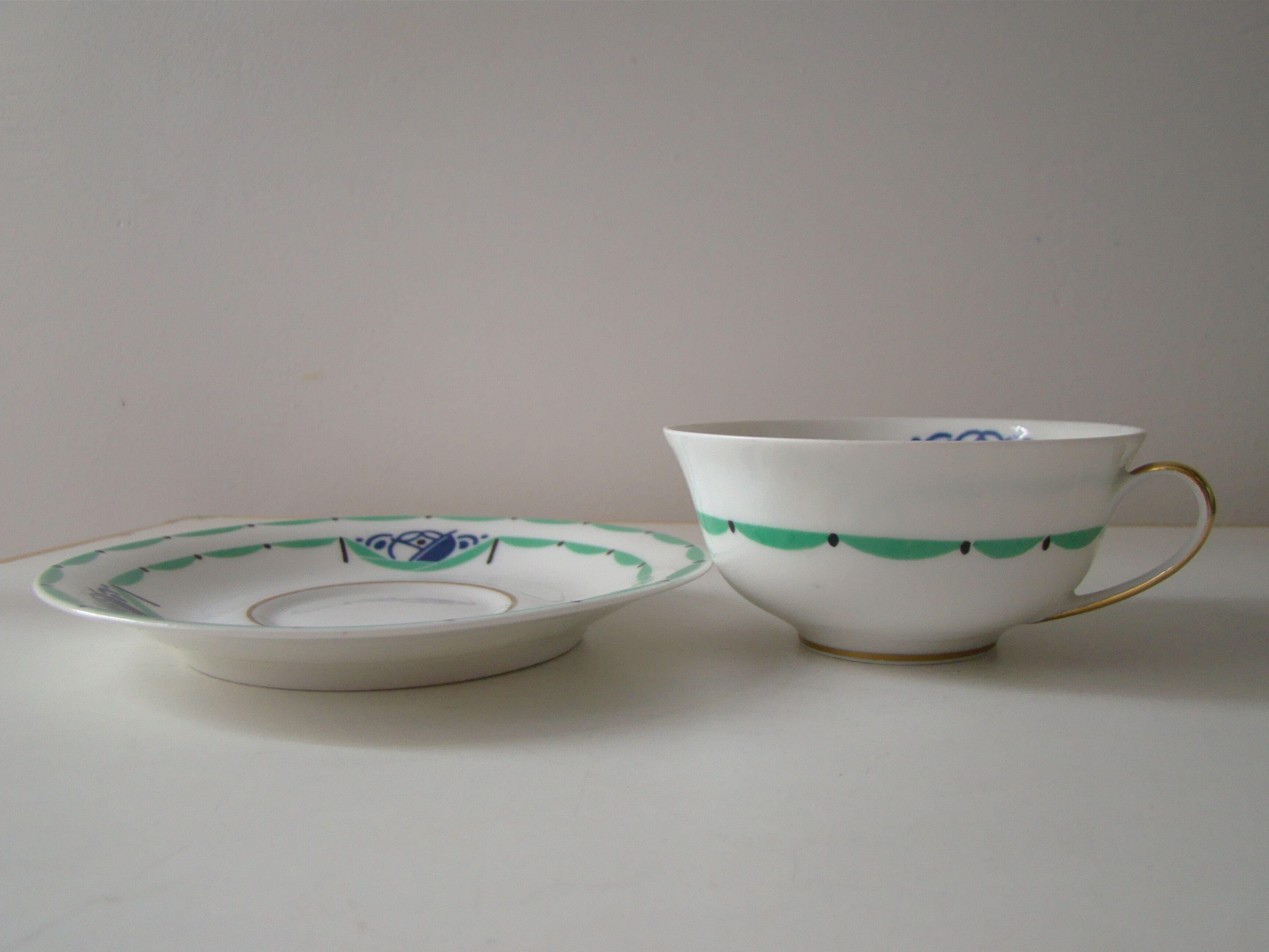Tasse à café et soucoupe A. Lanternier Limoge
