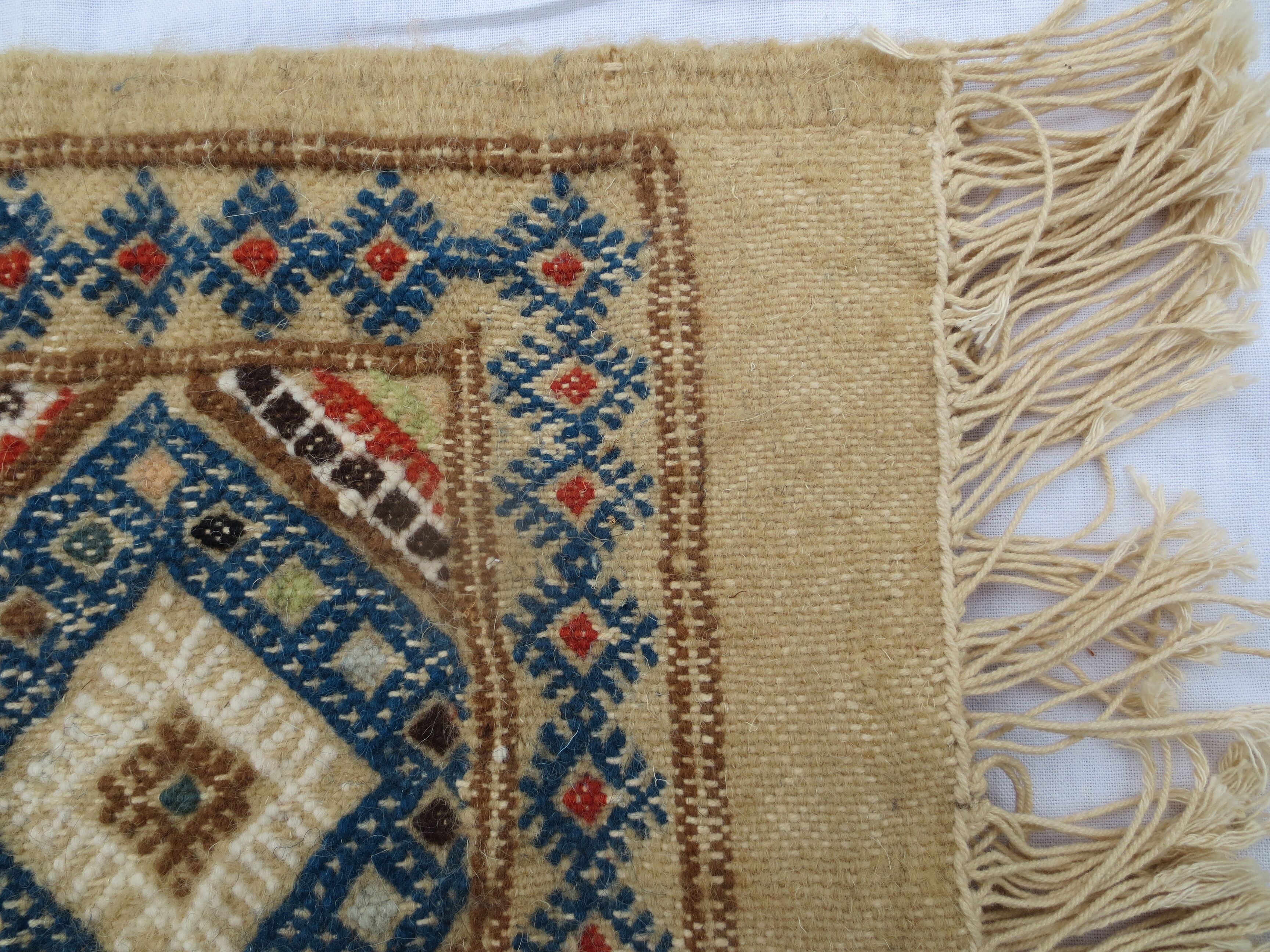 small Handmade wool kilim 44x30cm