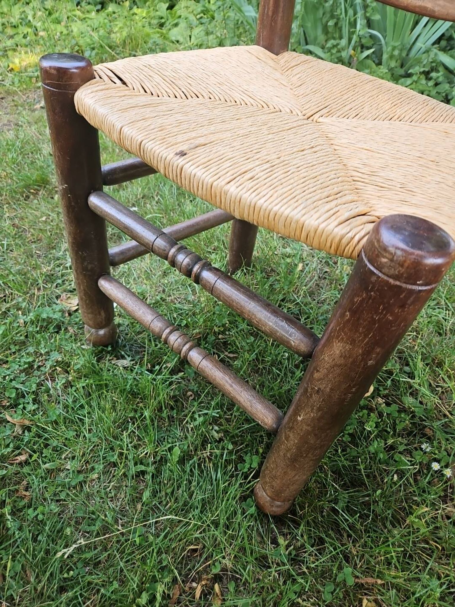 4 chaises Charles Dudouyt paillées design 40-50-60