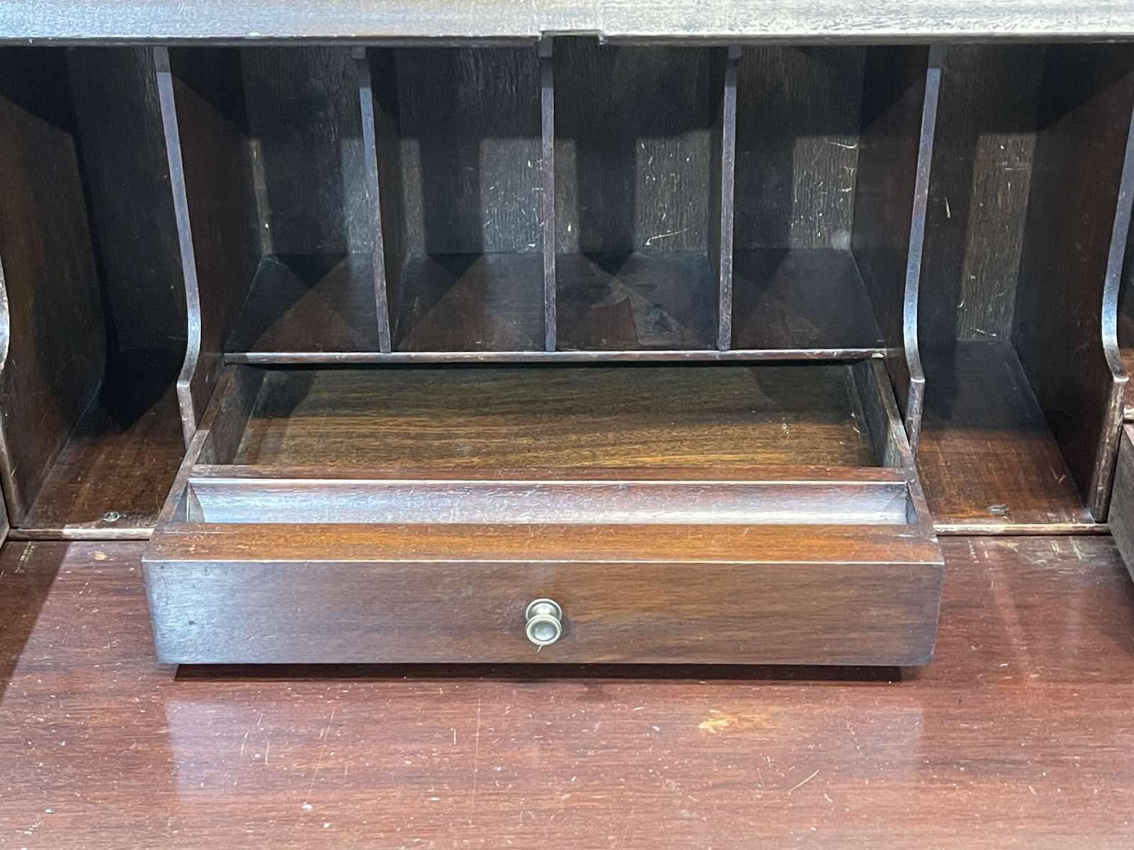 1930s mahogany donkey desk in English.