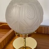 Vintage globe table lamp in worked glass