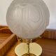 Vintage globe table lamp in worked glass