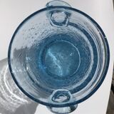 Ice bucket Biot glass blown mouthbug bubbled light blue