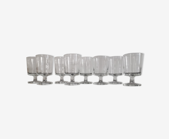 Set of 8 glasses of white wine Cavalier Luminarc transparent vintage