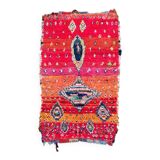 Moroccan orange boucherouite carpet