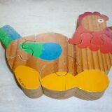 4 piece wooden hen puzzle