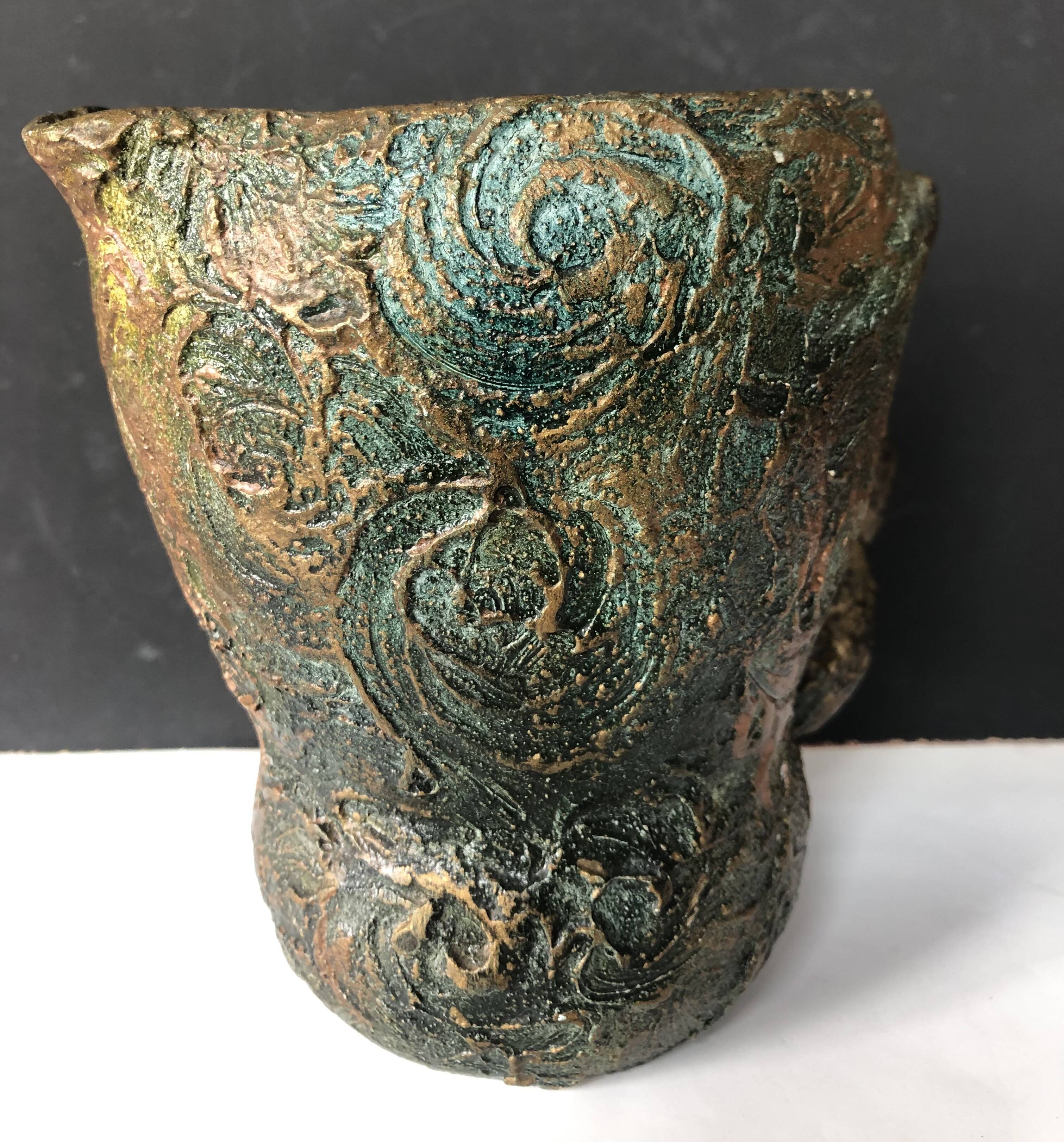 Starry Night pitcher vase with braided handle