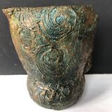 Starry Night pitcher vase with braided handle