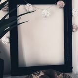 Black carved old frame