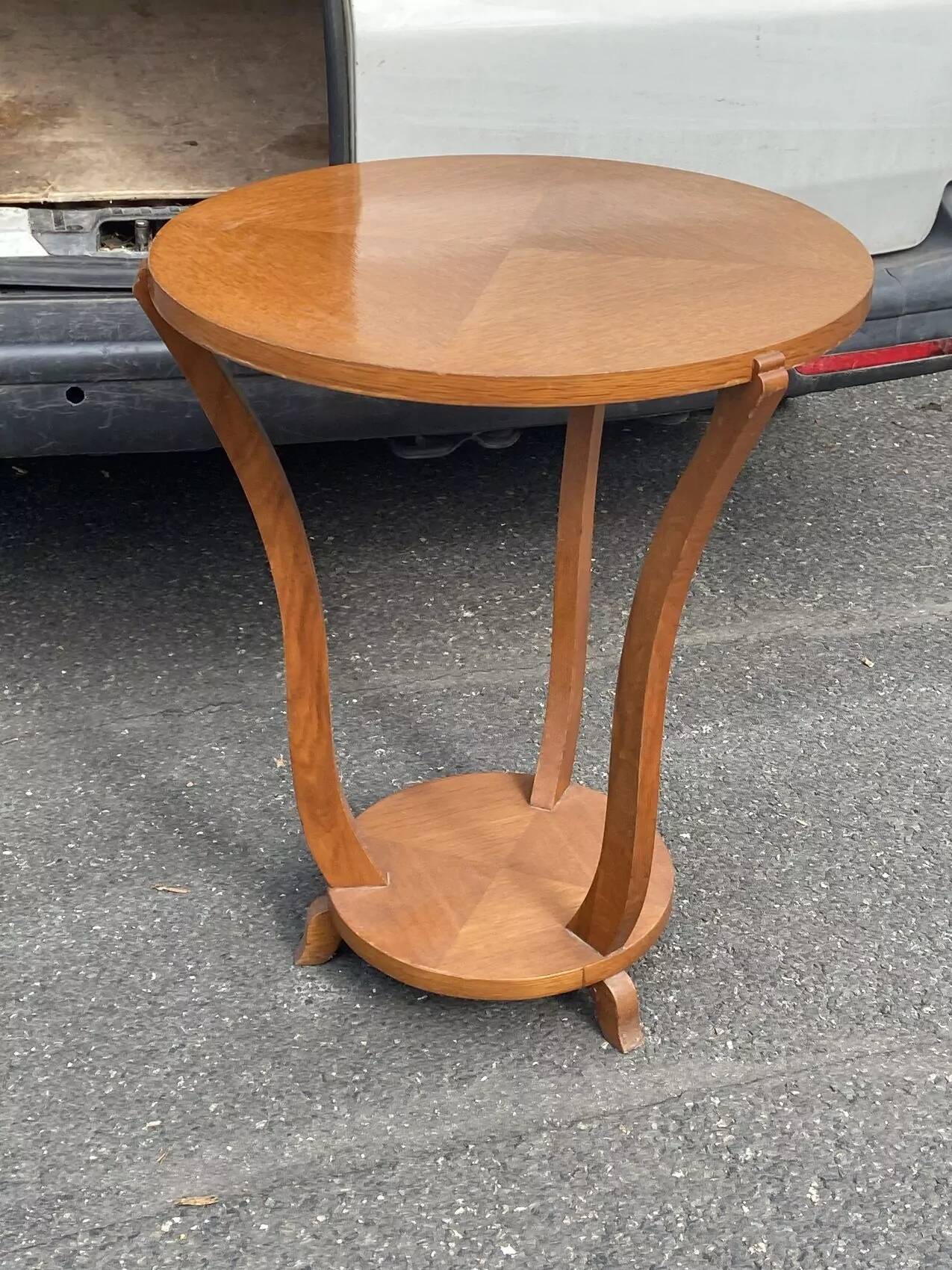 Art Deco Wooden Pedestal Table – 1930s Art Deco Era – Elegant and Practical