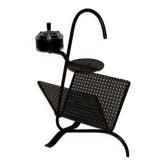 Magazine holder in perforated sheet metal from the 50s