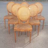 Lot de 6 chaises médaillons de style Louis XVI