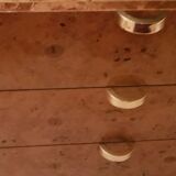 Buffet two showcases in elm magnifier and brass years 70