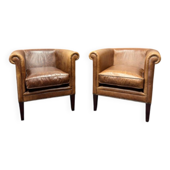 Sheep Leather Laura Ashley Armchair Set