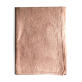 Antique tablecloth in pure linen tinted coral pink