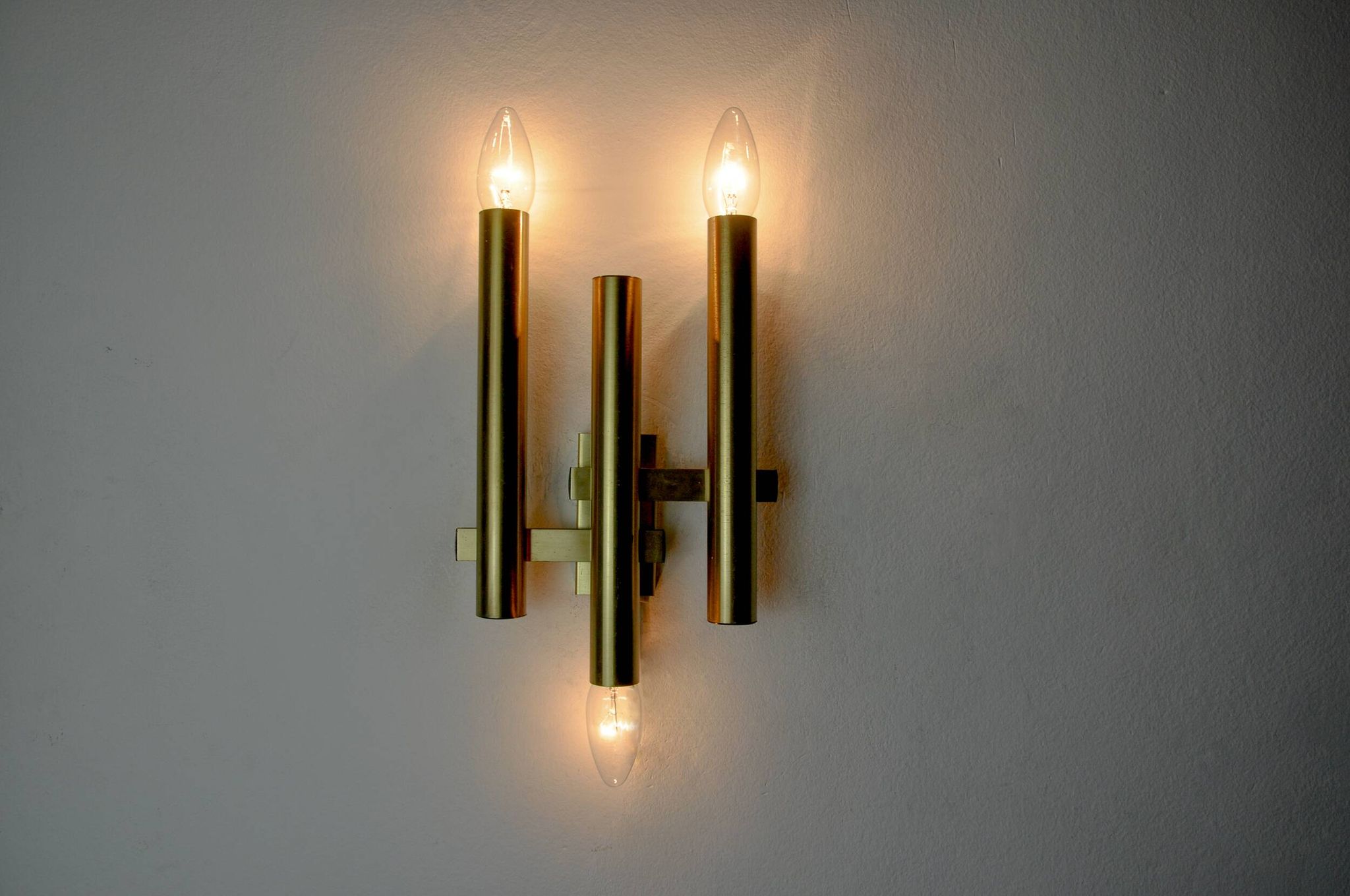 TUBULAR WALL LIGHT FROM MAISON SCIOLARI, 3 LIGHTS, ITALY, 1970