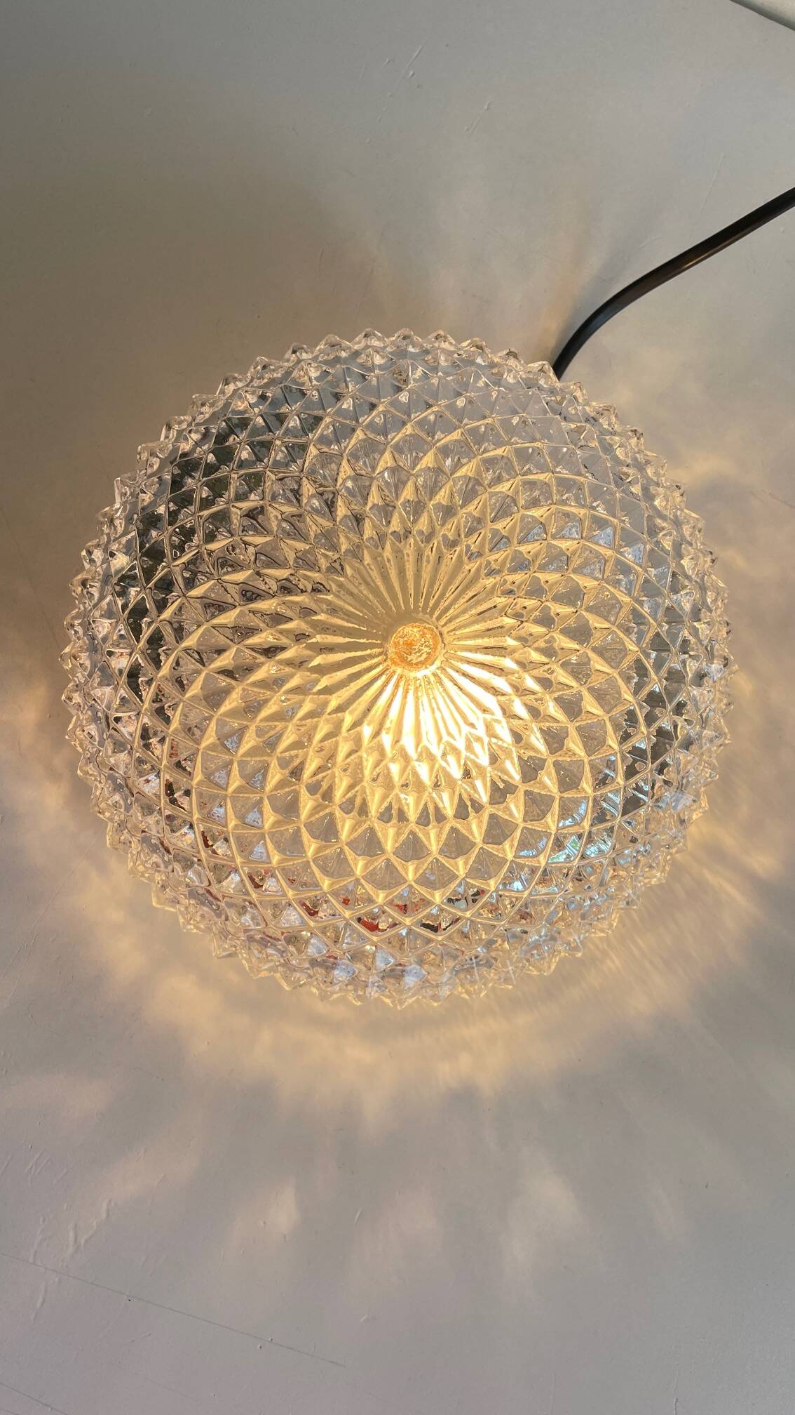 APPLIQUE Semi-Crystal Ceiling Light 1950s