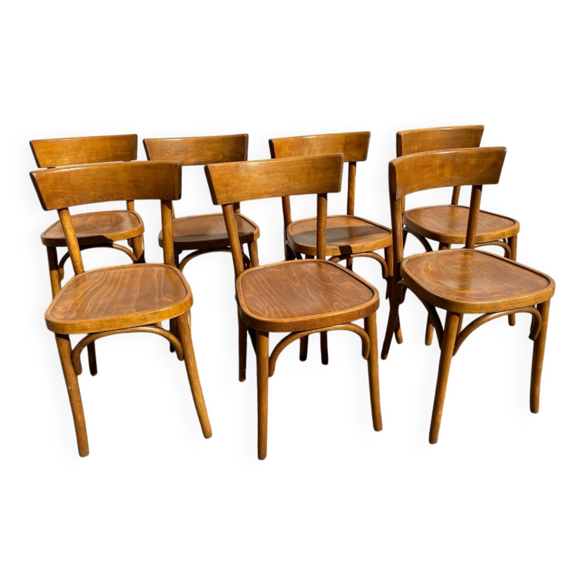 Série de 7 chaises bistrot vintage