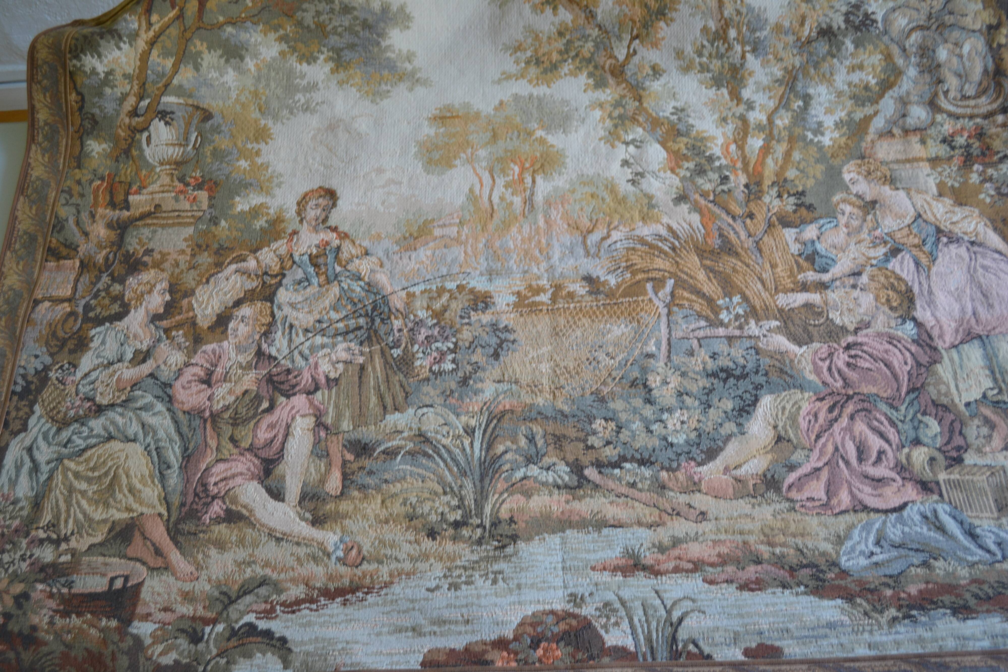 "Fishing party of Madame de Maintenon" Classical-inspired tapestry