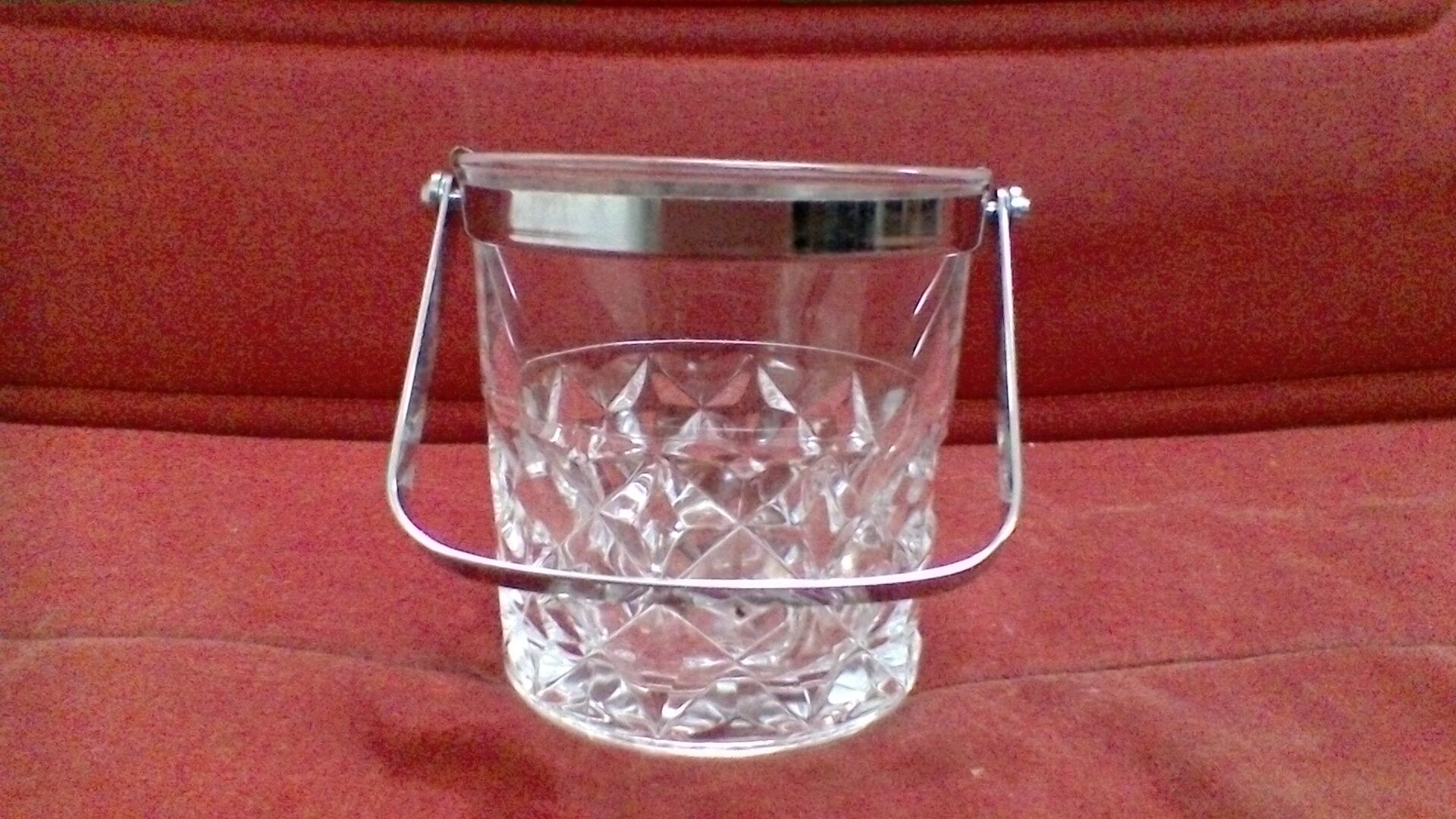 Crystal ice bucket, vintage.
