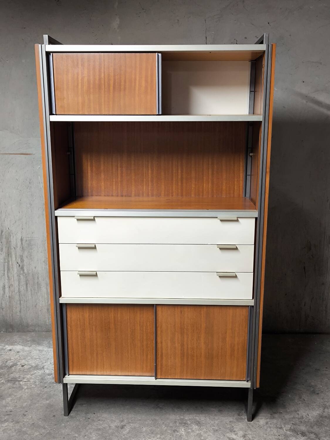 Vintage EFA bookcase and shelves by Georges Frydman