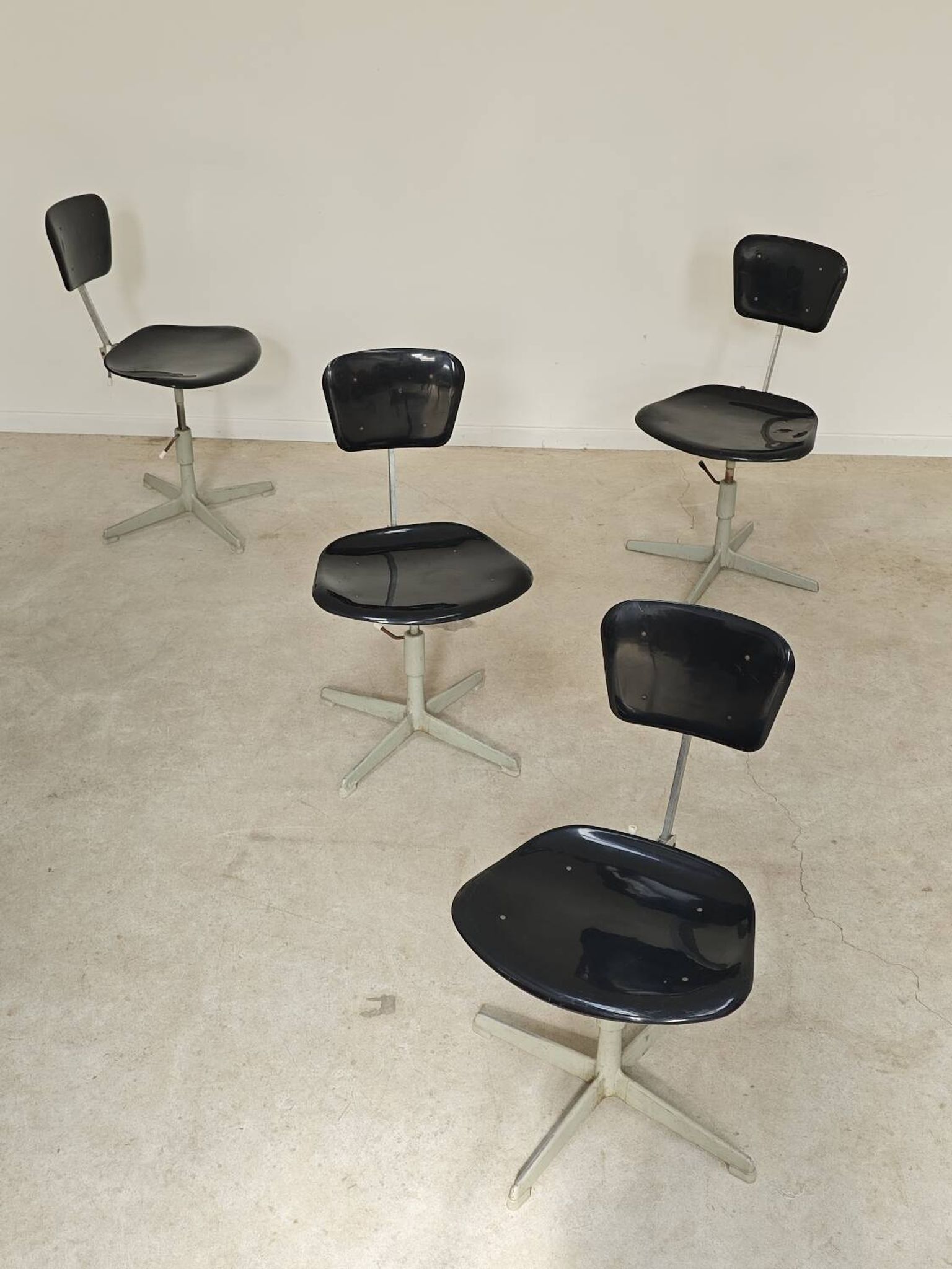 1 adjustable industrial chair metal Czechoslovakia 1960