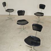 1 adjustable industrial chair metal Czechoslovakia 1960