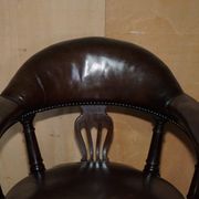 Fauteuil capitaine victorien antique cuir