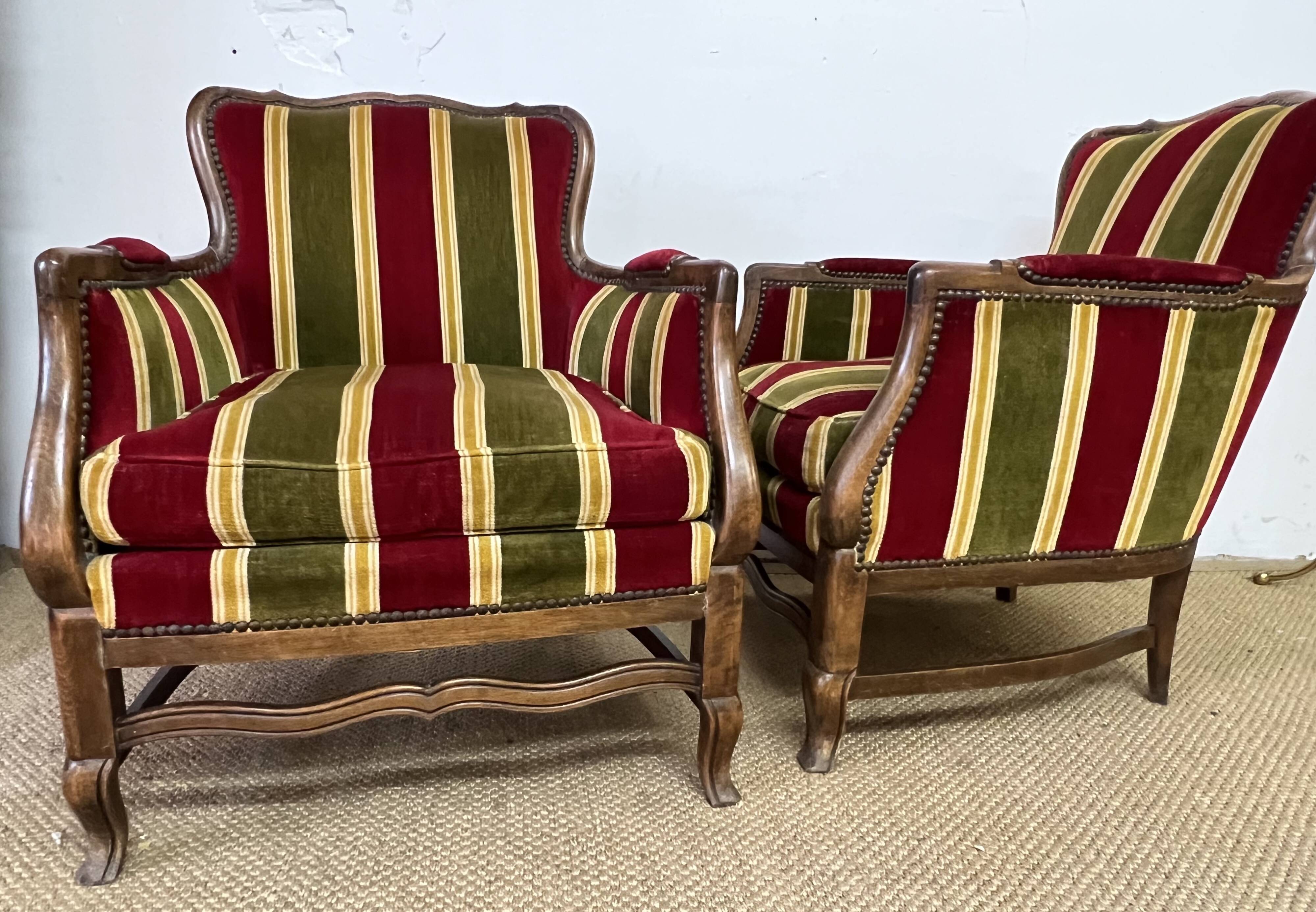 Pair of vintage convertible armchairs