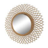 Miroir soleil en rotin 27cm
