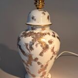 Fine porcelain lamp gilded with gold by Laure Selignac, Paris.