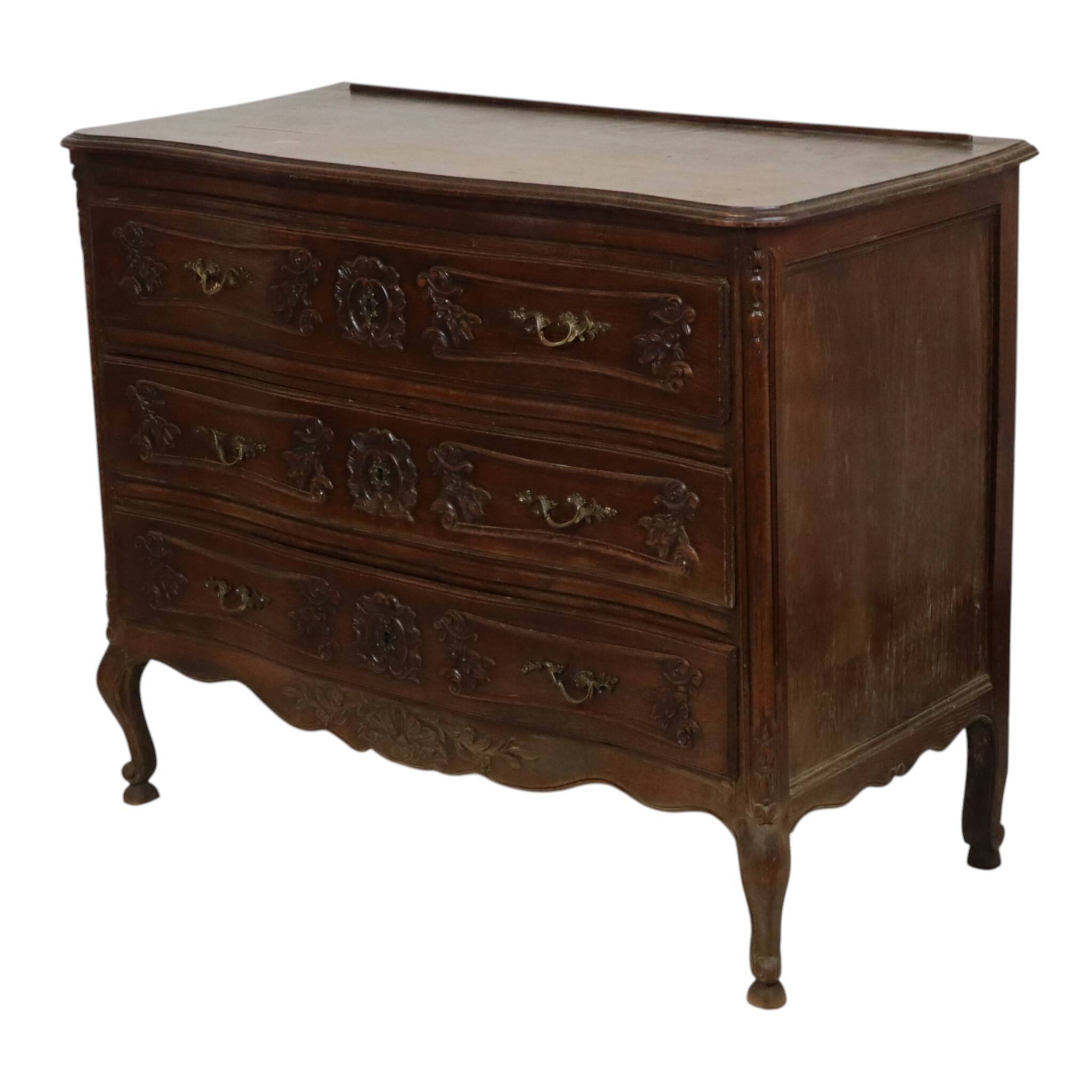 Commode en chêne massif antique France 19e siècle