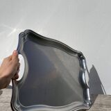 Rectangular silver metal tray 1970