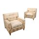 Paire de fauteuils vintage en tissu et mousse, design, Italie, années 1950