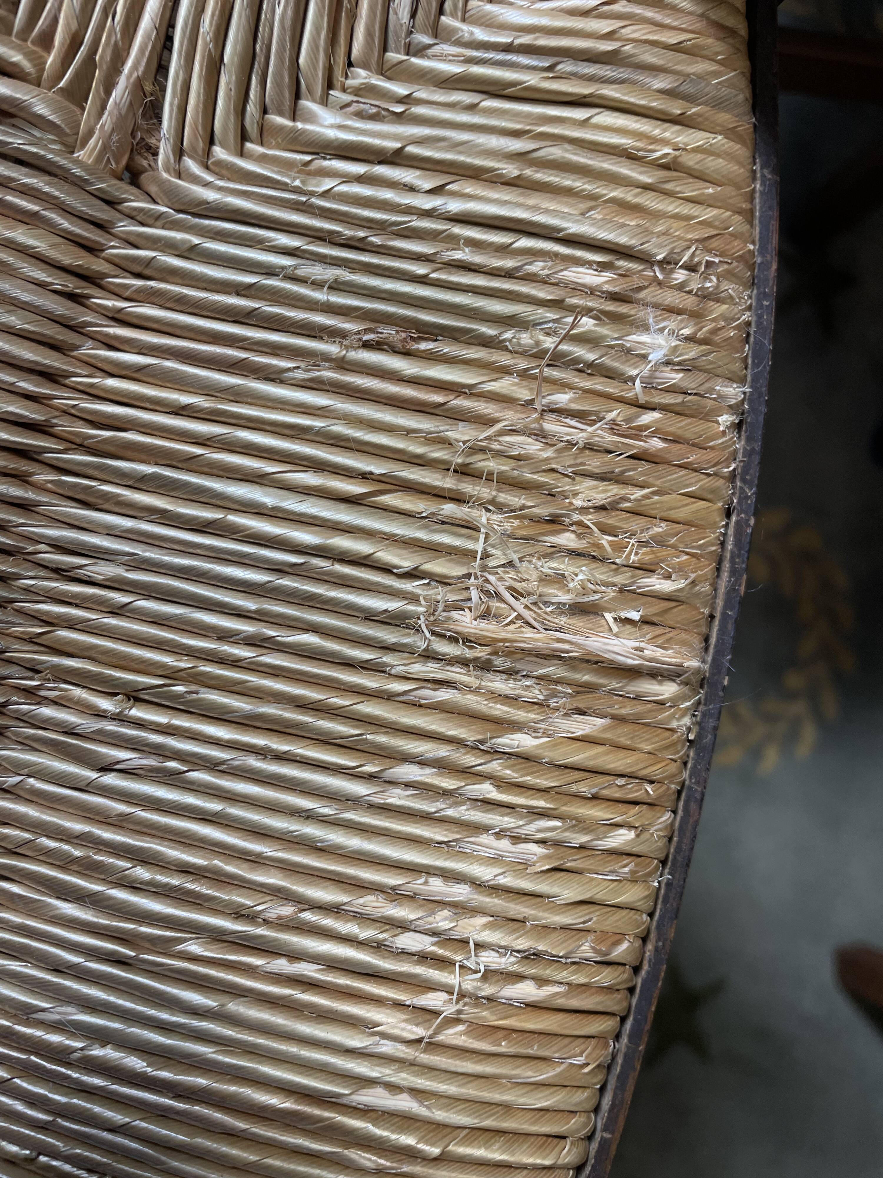 Suite of 8 Louis Philippe straw chairs