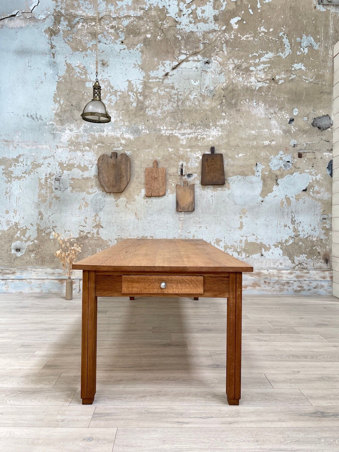 Solid oak dining table