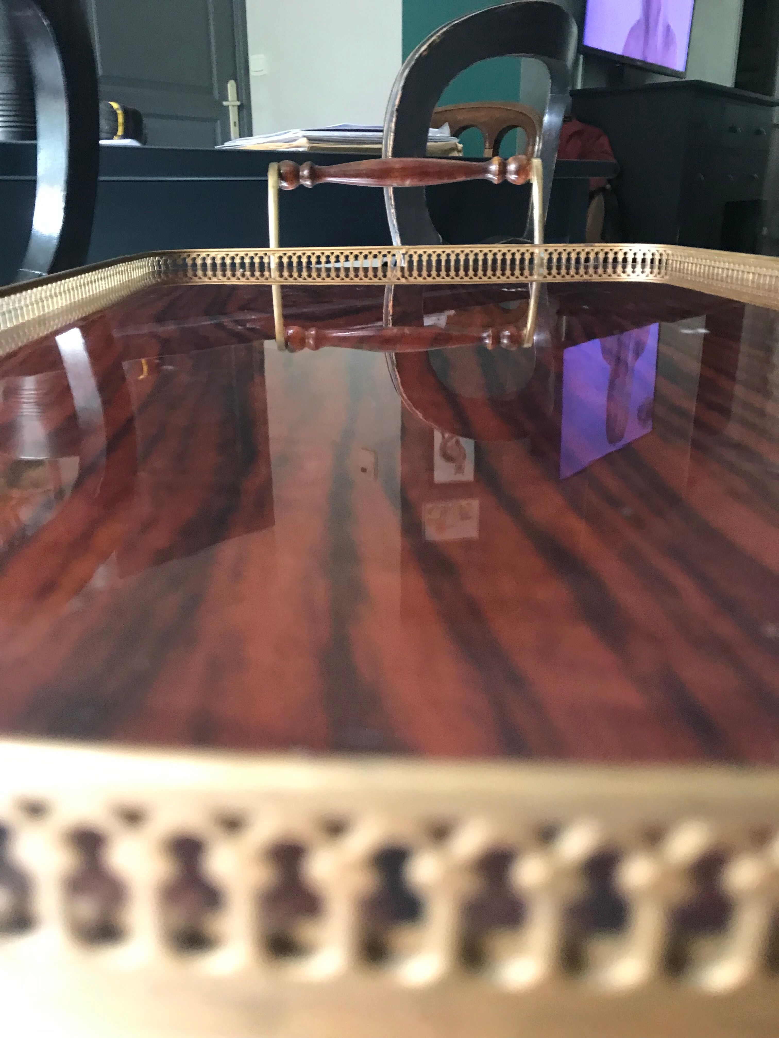 Rolling service wood and brass