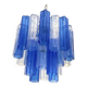 Contemporary sky- blue and blue "tronchi" murano glass sputnik chandelier
