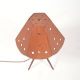 Lampe de table trépied danoise en teck, années 1960