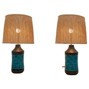 Paire de lampes de table Aldo Londi pour Bitossi Suède 1960 Signée