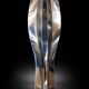 Large sculpture vase signed – polished mirror stainless steel – circa 199
