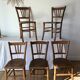 Set of 5 beech wood bistro chairs from the 1950s